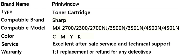 Совместимый тонер-картридж Printwindow для Sharp MX 2700/2300/2700NJ/3500N/3501N/4500N/4501N