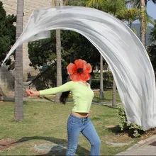 1 шт. шелковая вуаль+ 1 шт. цепочка POI Ball для женщин танец живота шелковая вуаль пой стример для сцены