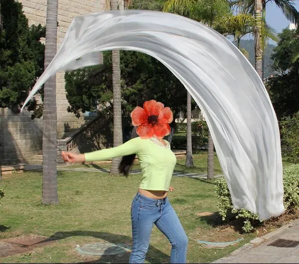 

1Pcs Silk Veil+1 Pcs Poi Chain Ball Women Belly Dance Silk Veil Poi Streamer Stage Prpos