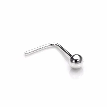 

20 pcs 1.5mm Plain Ball L Shape Nose Studs Thin Stud Piercing Body Jewellery