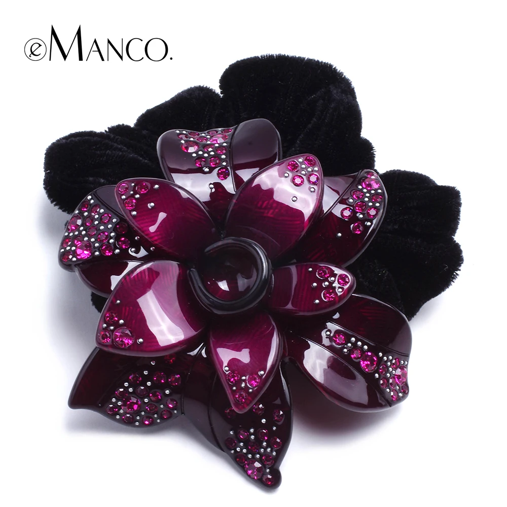

Big resin flower creative design hairbands for women eManco new charming crystal inlaid cloth hair accessories PT01074