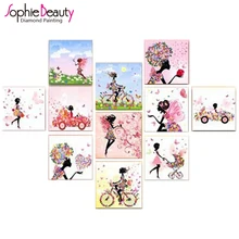

5D DIY diamond mosaic embroidery flowers fairies Picture Full Square Rhinestone cross stitch pattern Home Decor 20 * 20CM