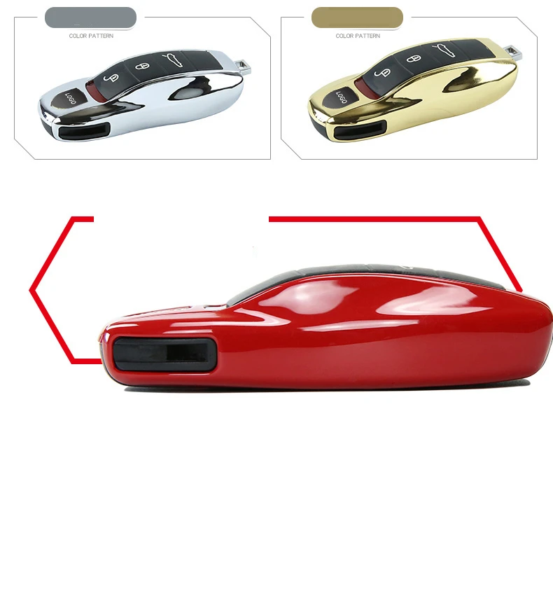 3 шт. зеркальный серебристый хромированный брелок для дистанционного ключа чехол для ключа замена подходит для Porsche Boxster Cayman 911 Panamera Cayenne Macan