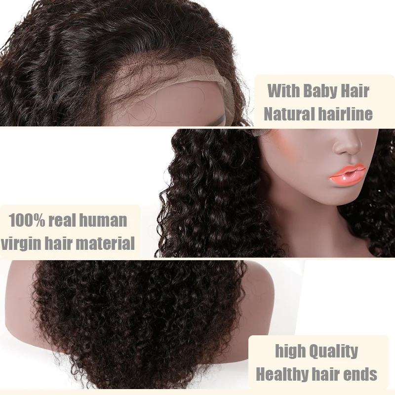 150% человеческих волос девственницы плотности глубокая волна вьющиеся 13x6 Синтетические волосы на кружеве парик человеческих волос человеческие Цвет Virgin(не подвергавшиеся химическому воздействию глубокая волна парик шнурка