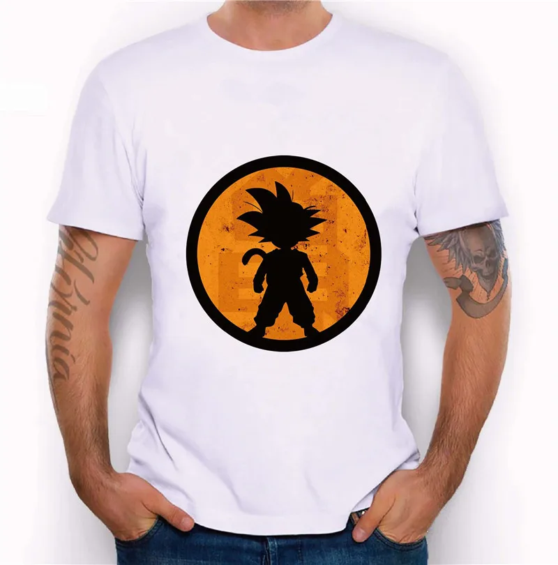 2017 Новые Моды для Мужчин Супер Саян футболка Прохладный Топы Dragon Ball Печатных