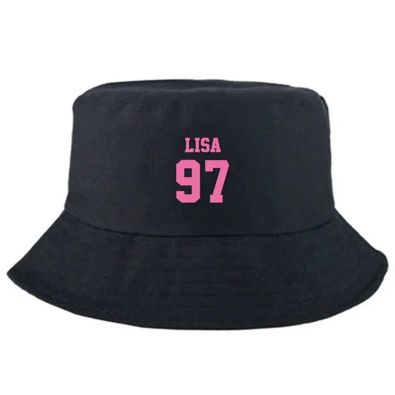 Черно-бежевая Панама с принтом для женщин и мужчин, рыбацкая шляпа, летняя Солнцезащитная шляпа, двухсторонняя черная розовая Кепка KPOP - Цвет: I