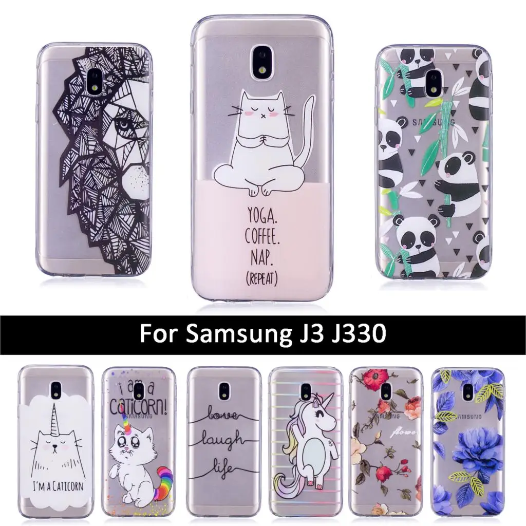 Модный Силиконовый ТПУ чехол для samsung j3 2017 j330 j330f Версия ЕС милая мягкая задняя