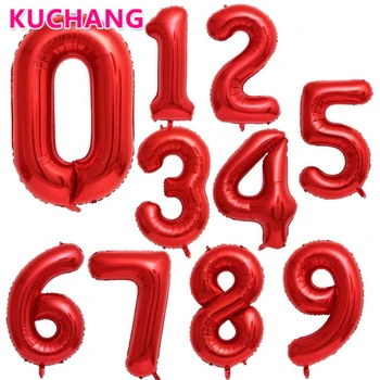

50pcs Gradient Color Red Rose Gold 40inch Foil Number Balloons Birthday Party Decorations Baby Shower Celebration Supplies Toys