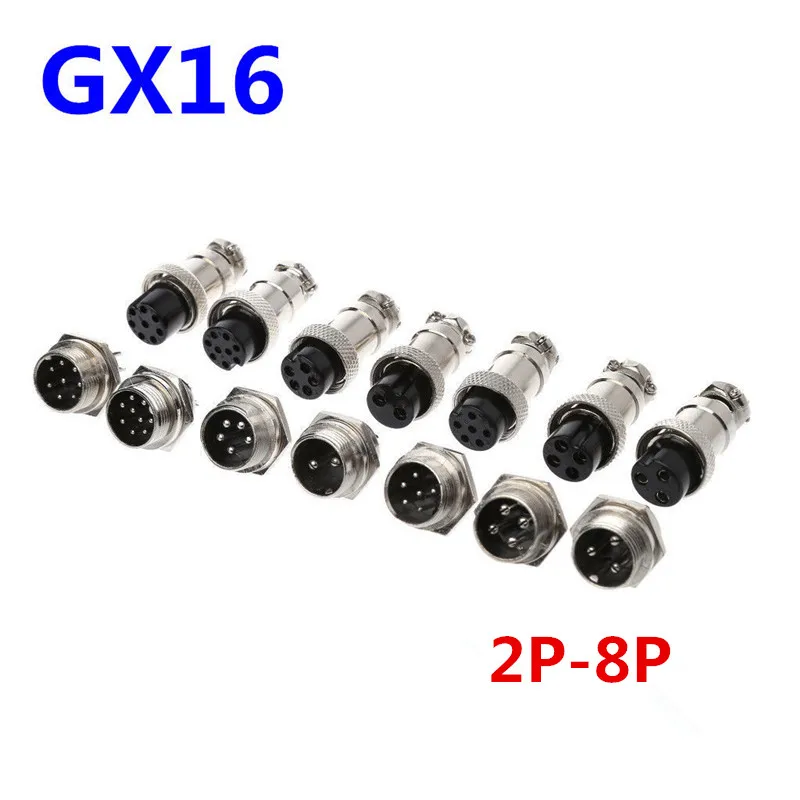 

1Set GX16 Aviation Plug 2/3/4/5/6/7/8/9 Pins Male Female Circular Aviation Socket Plug Panel Metal Wire Connector