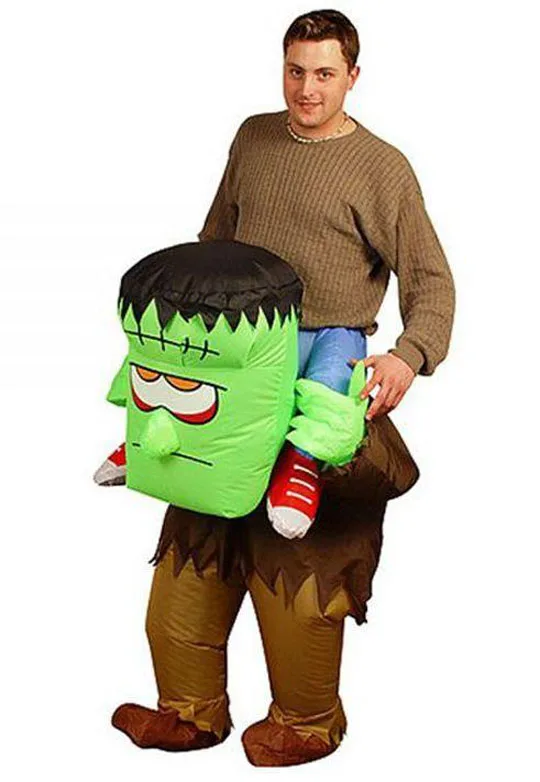 Надувные костюмы монстра для Хэллоуина, надувной костюм для косплея, мужской костюм для школьной вечеринки, надувные жирные уроды, монстр, надувной воздух, зеленый цвет