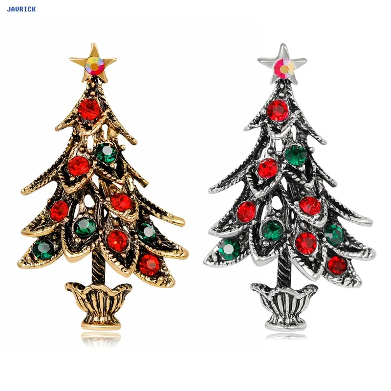 

JAVRICK Unisex Brooch Pins Santa Tree Corsage Charms Brooch Pins Winter Colorful Jewelry Gift for Christmas