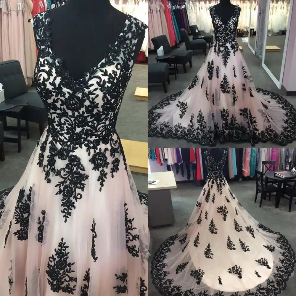 Blush and black wedding dress Clearance