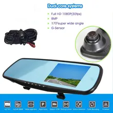 4.3″ LCD Dual Lens Car DVR Camera Dash Cam 1080P Rearview Mirror Monitor 170 Wide Angle Auto Digital Video Recorder Camcorder