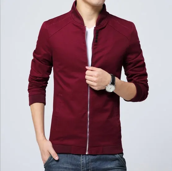 Korean Fashion Spring Autumn Outwear Jacket Men Plus Size Mens Streetwear Jackets Brand Coats Male Black Blue Khaki Red XXXXL