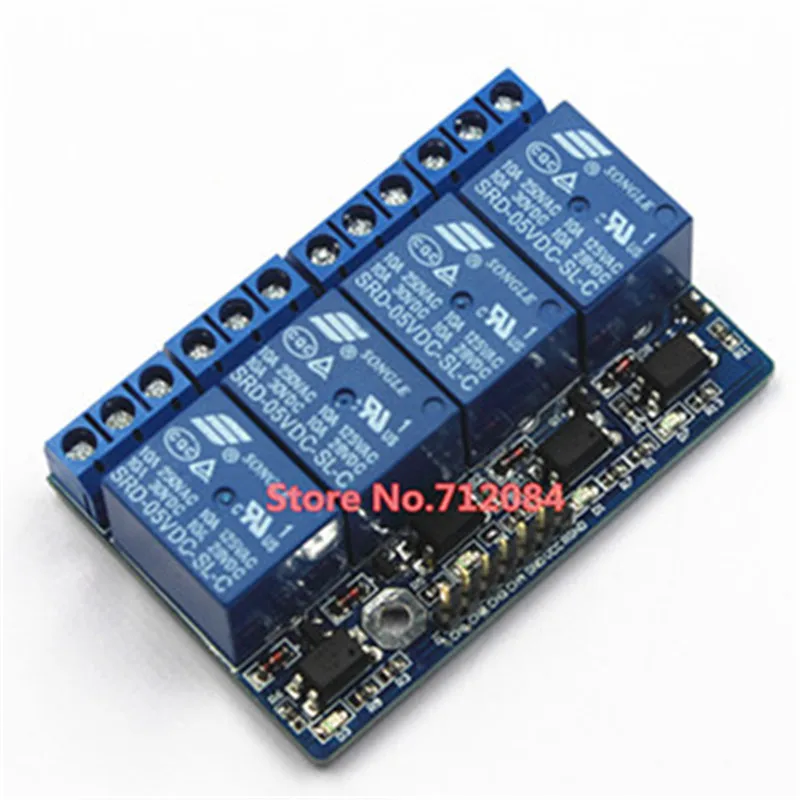 

4 Four Channel relay module with opto-isolated, compatible with 3.3V and 12V signal, high voltage relay