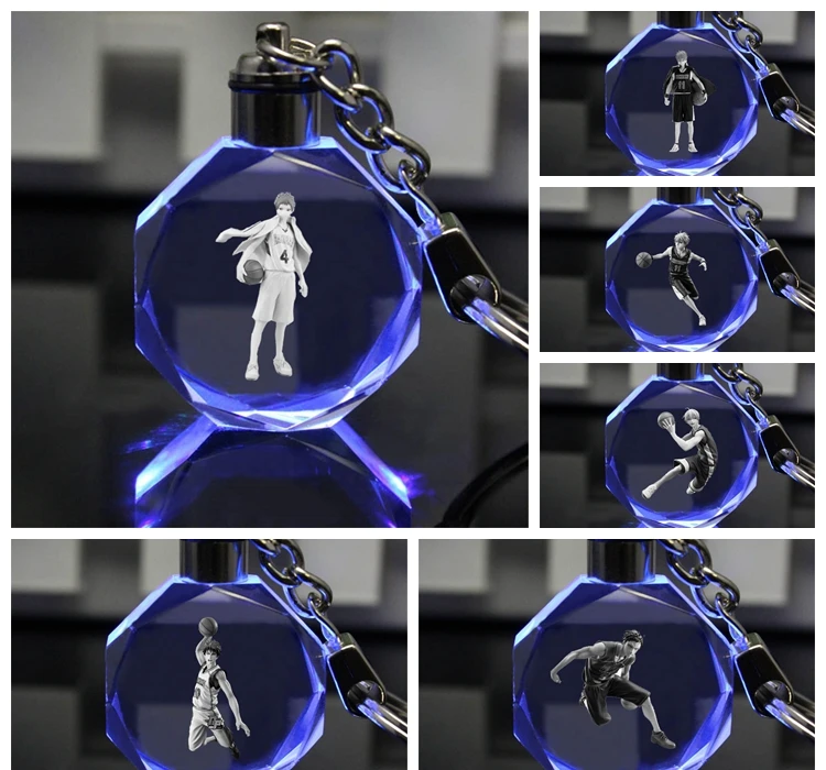 

Kuroko's Basketball Anime LED Key Chains LOGO Figure Keyring Crystal Toy Keychain Light Keyholder Unisex XMAS Gift NEW