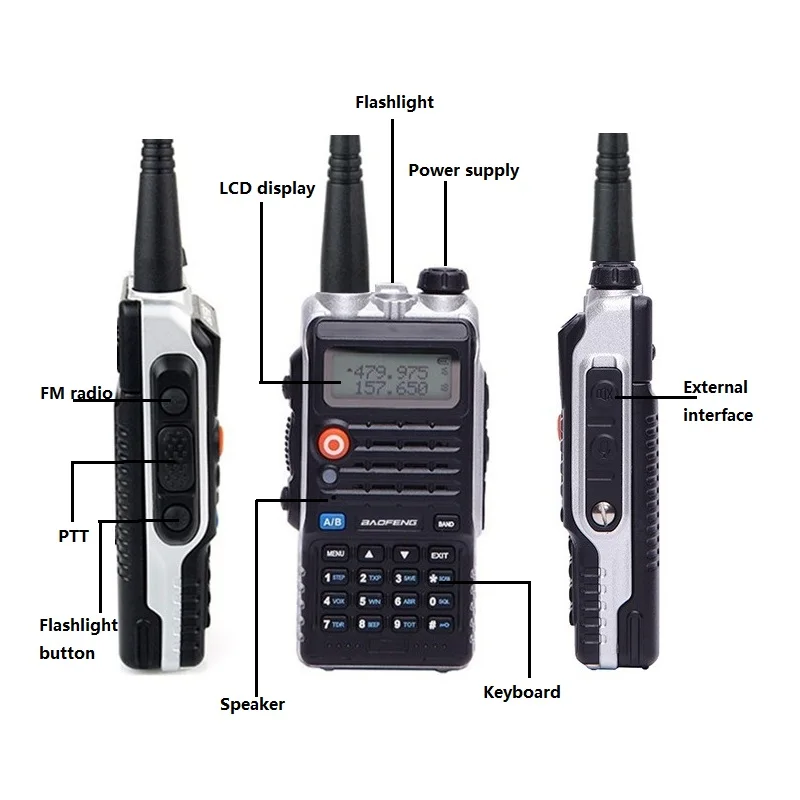 BAOFENG 8 Вт UV-B2 PLUS портативная рация 4800 мАч UHF VHF любительский портативный мобильный Ham CB радио сканер КВ трансивер Woki Toki UV-5R