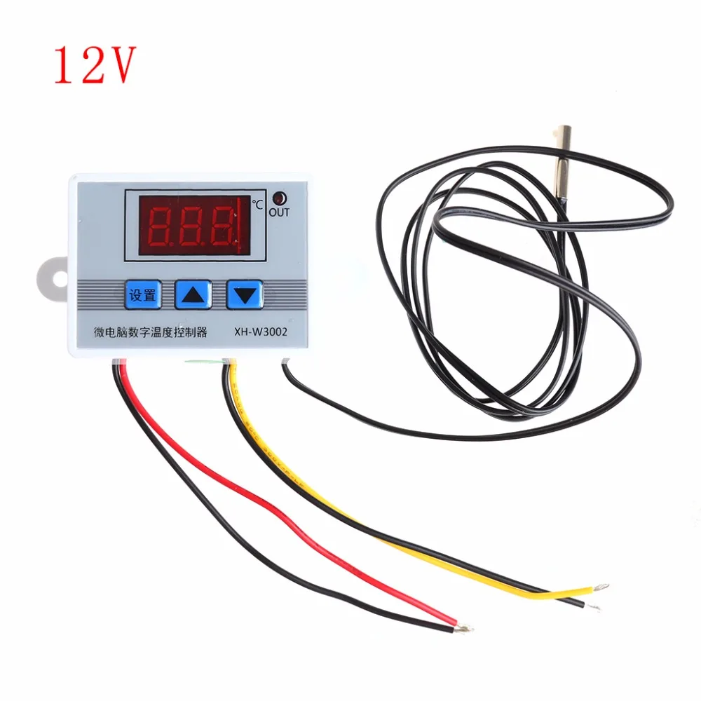 

2018 220V 12V 24V Digital LED Temperature Controller Thermostat Switch Probe Sens