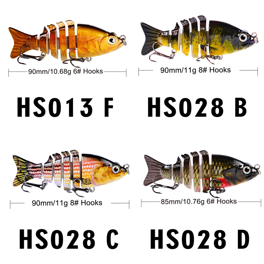 Proberos рыболовная приманка, 1 шт., плавающая приманка, 6-7 секций, рыболовная приманка, 9-10 см/11-15,5 г, 6#, хорошее качество, крючок, рыболовные снасти