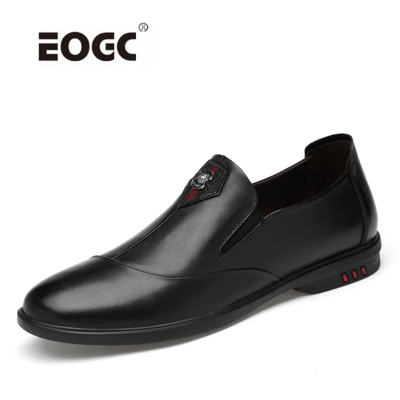 

Plus Size Rubber Sole Men Shoes Light Weight Breathable Loafers Shoes Men Genuine Leather Slip-on Casual Shoes
