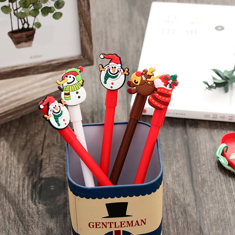 

1Pcs 2019 Hot Sale Cute Creative Cartoon Christmas Snowman Santa Clause Gel Pen Office School Gift Stationery Pen E0753