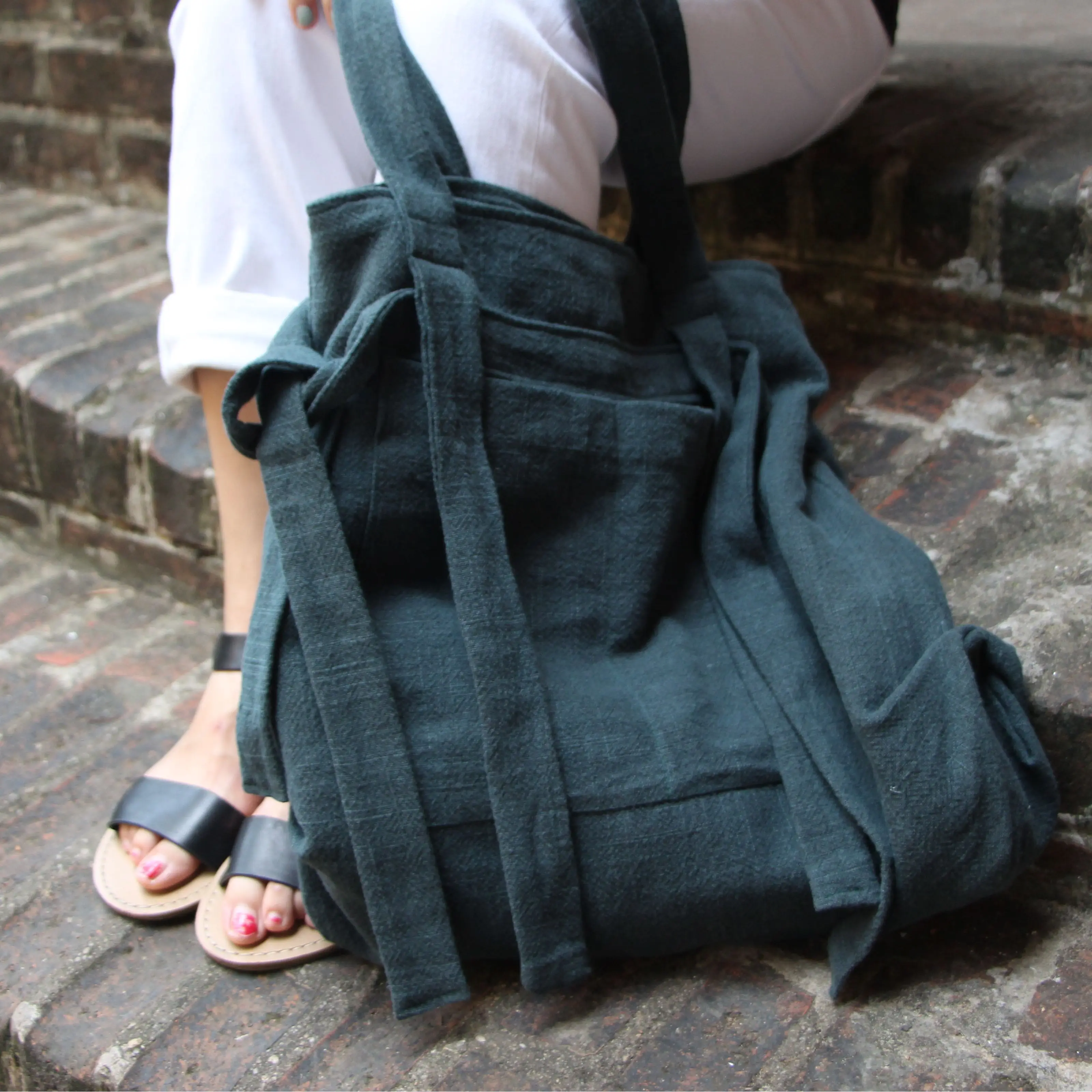 

2019 women's handmade shoulder handbags casual big cotton cloth canvas bags new leisure ladies all match vintage bags
