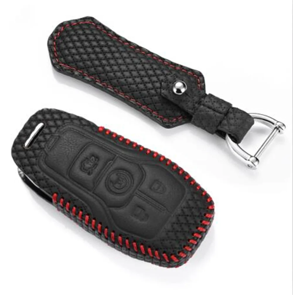 Кожаный чехол для ключа ford F150 2016 mustang 2015 2017 lincoln MKC MKZ 2014 MKX 2015|car key case cover|key for carcar remote