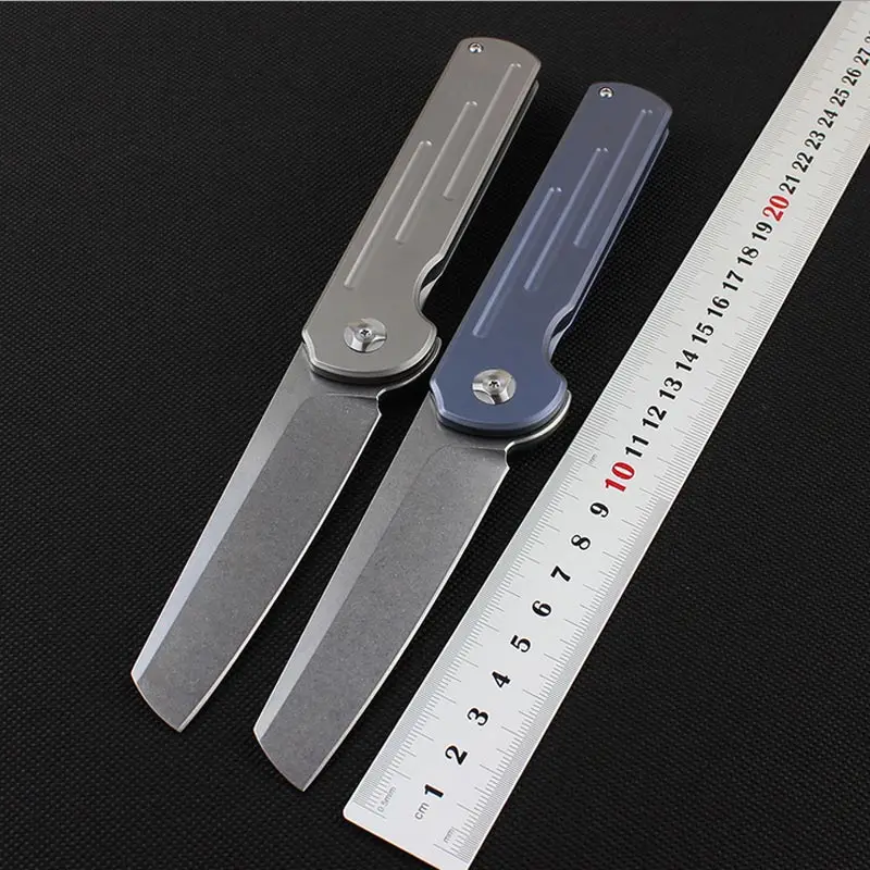 

58-60HRC D2 blade titanium handle Ball bearing folding knife City EDC knife outdoor camping tool survival tool tactical knife