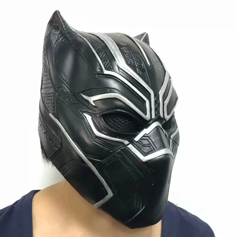 Супергерой Черная пантера Косплей Маска T'Challa Cos ПВХ латекс Маскировка головной убор Хэллоуин Косплей костюмы Карнавал отвращение