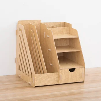 

Creative DIY Office Supplies Desktop Organizer Bookshelf A4 Drawer Folder Shelf File Tray Desk Organizer