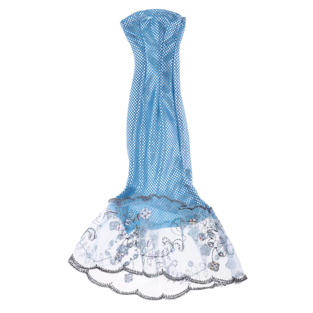 MagiDeal Doll Tube Top Lace Long Dresses Evening Dress for   Dolls Clothes Accessory