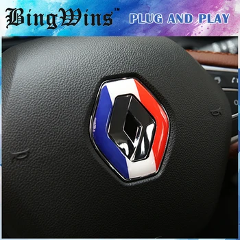 

Car Styling Chrome Steering Wheel Sequins Cover Sticker For Renault Koleos 2017 Steering Wheel Button Cover Trim Accessories