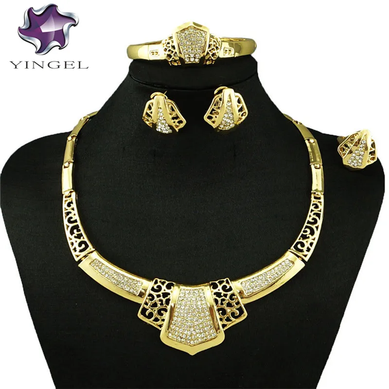 fashionable gold jewelry set cheap wholesale african big design wedding