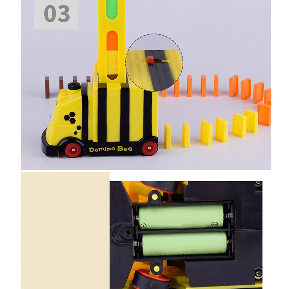 Детские развивающие строительные блоки игрушечный автомобиль набор поезда автоматический домино для укладки кирпича игрушка Звук Свет лифт пружинная доска