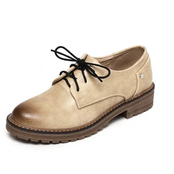 

25-61 Oxfords Shoes For Women Flats High Quality Plus Size Flat Shoes Women