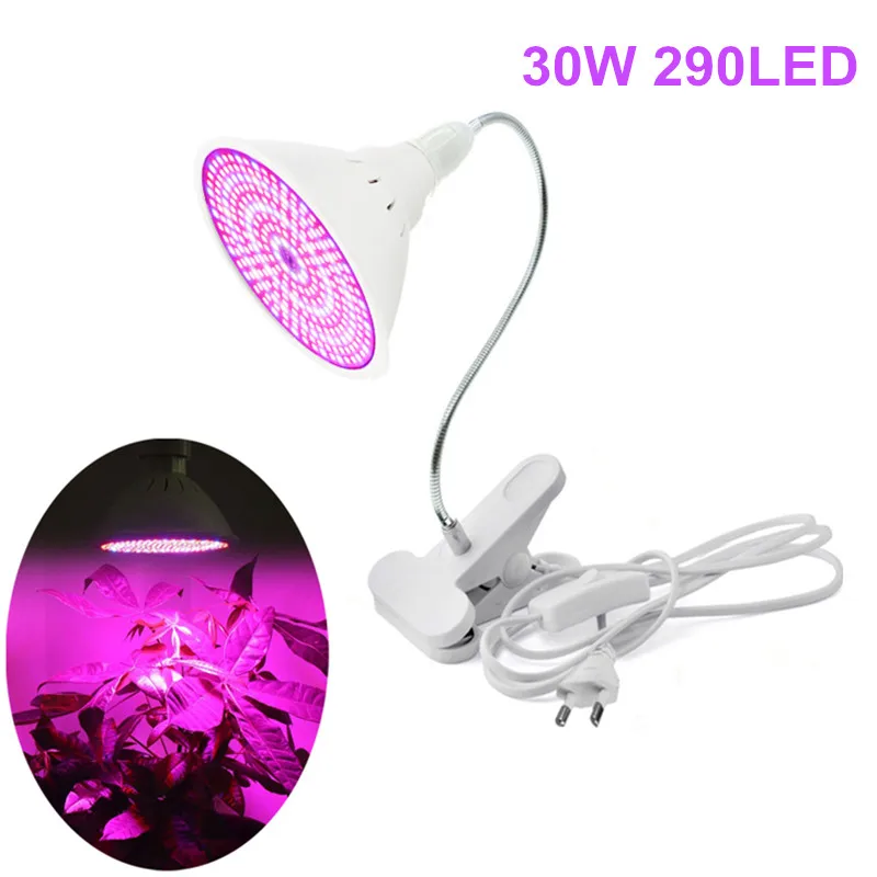 

80 126 200 290 Led Grow Light Full Spectrum Hydroponics Phyto Lamp E27 With Clip For Flower Vegetables Seedling Greenhouse Plant