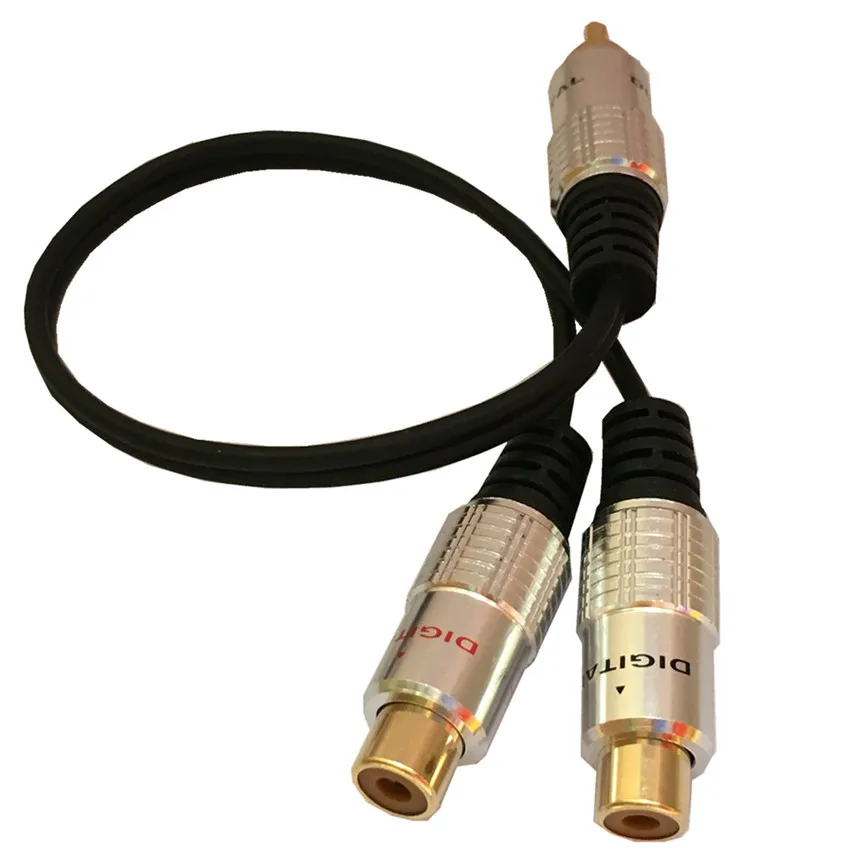 Алюминиевая заглушка 1 RCA штекер 2 гнездо сплиттер стерео аудио Y адаптер 0 25