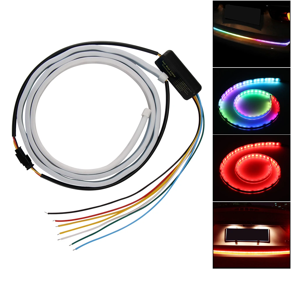 RGB Flowing Car Trunk Strip Light Flexible LED Car Tail Turn Light