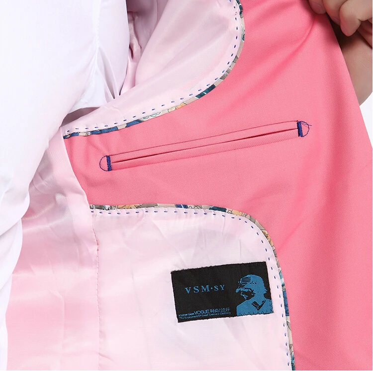 Новые мужские домашние костюмы торжественное платье корейский Британский парикмахер; розовая куртка белая этап певица костюмы одежда