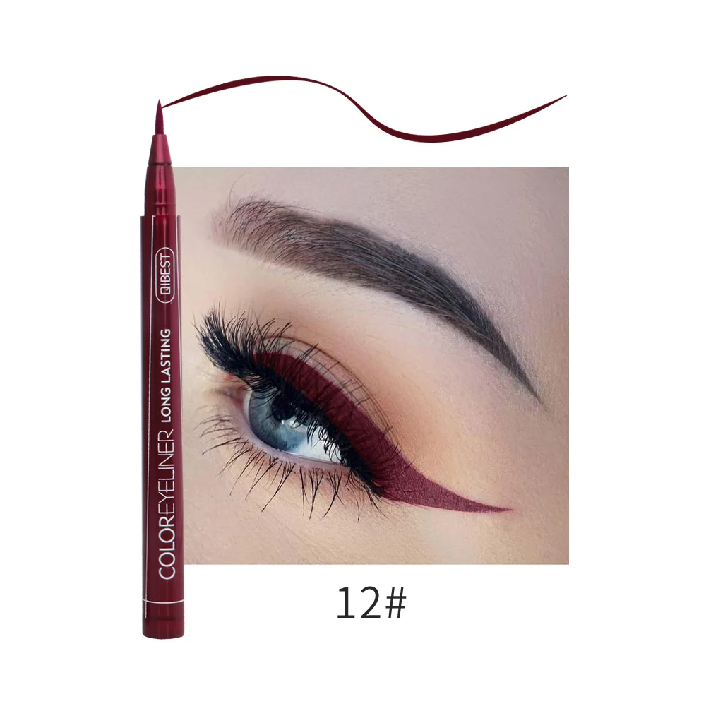 Qibest 4 Colors Waterproof Liquid Eyeliner Make Up Beauty Comestics Long- lasting Eye Liner Pencil Makeup Tools for eyeshadow