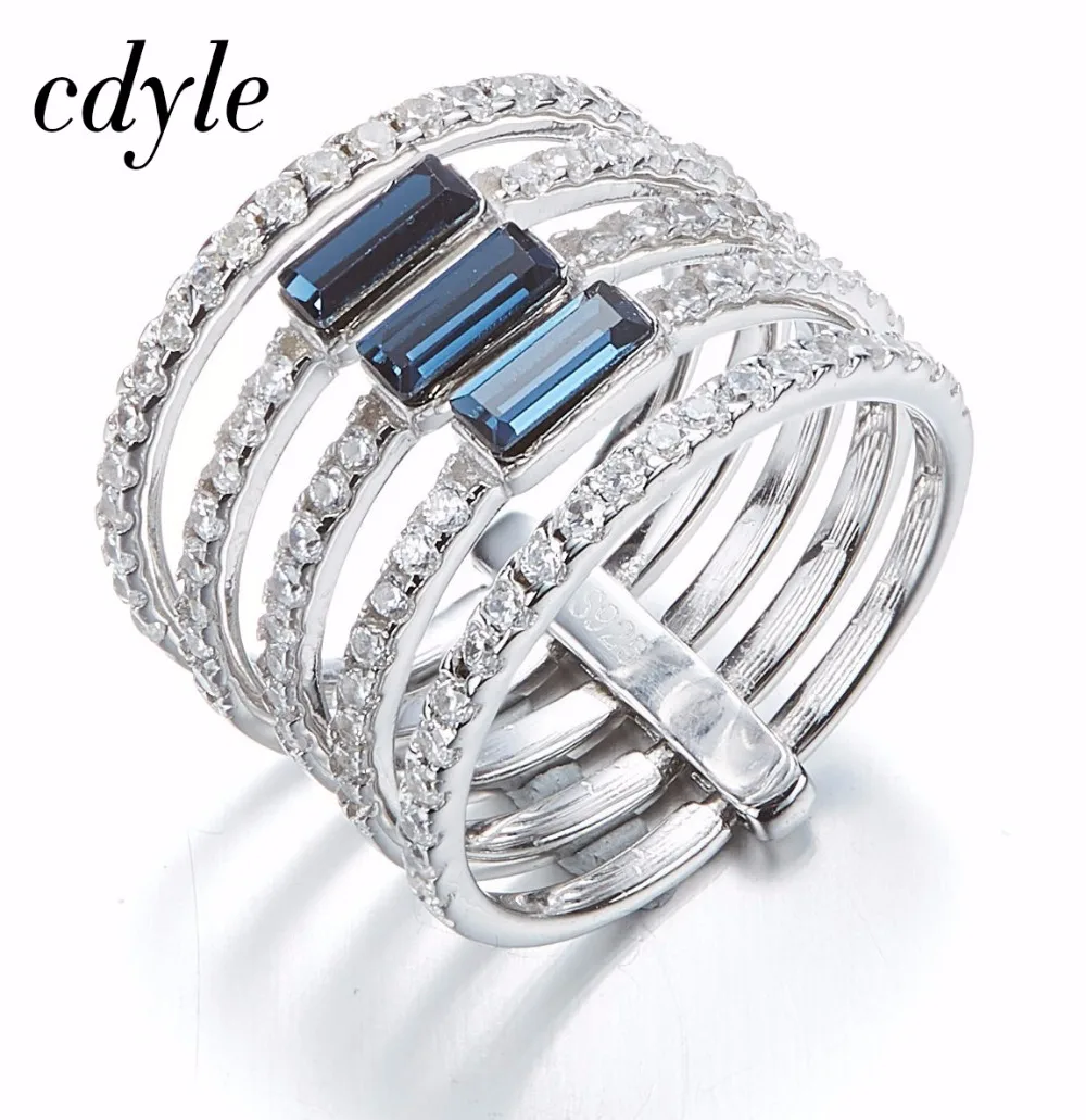 

Cdyle Crystals from Swarovski Luxury Ring Fashion Romantic Wedding Engagement Women Jewelry Charm Valentine's Day Gift New