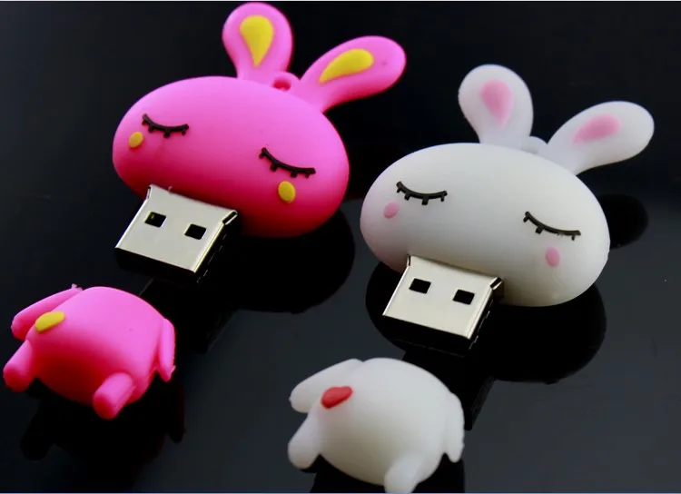 Купить Милый кролик Usb Flash Drive 64 ГБ Pendrive 32 ГБ Pen Drive 16 ГБ Flash карты Диск На Ключ Usb Memory Stick 1 ТБ 2 ТБ Creativo Подарок 2.0