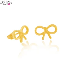 DIANSHANGKAITUOZHE Wedding Ornaments Aros Gold Colour Silver Vintage Famous Brand Bowknot Stud Earrings for Women Bijoux 10pairs