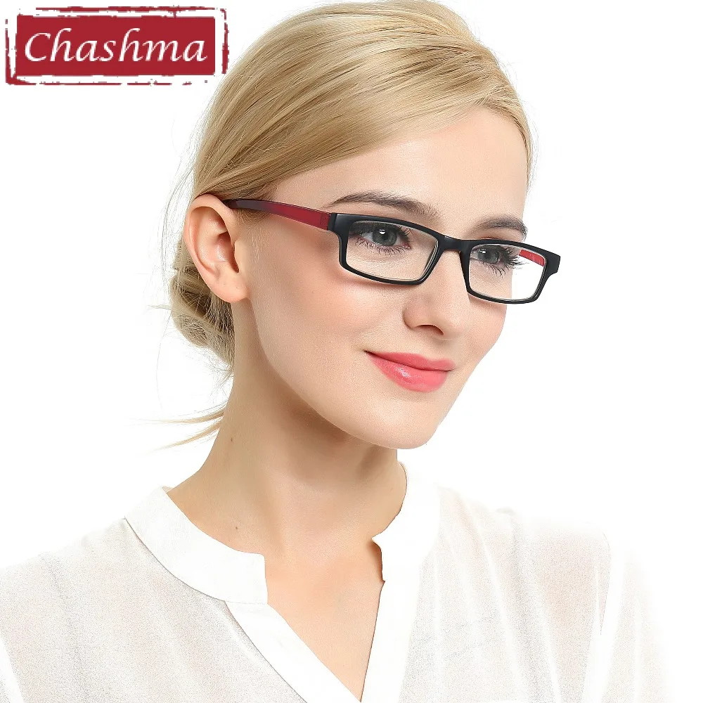 Chashma Long Temple Reading Glasses Black and Red Reader Fashion Women
