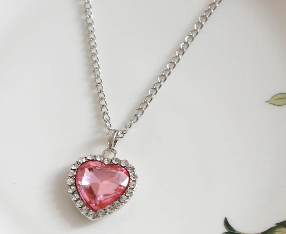 Heart pink necklace photo rare photo Heart pink necklace photo rare photo