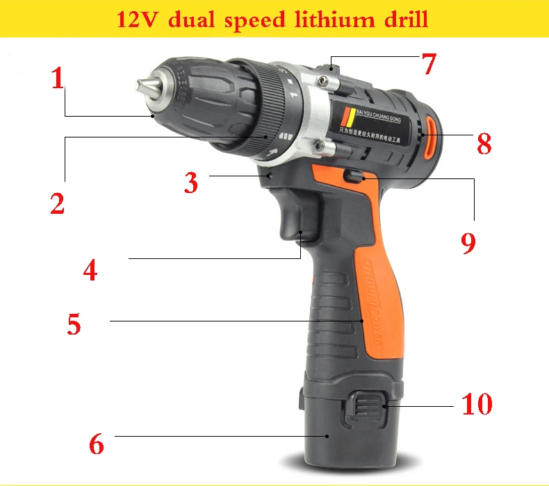 21 V/12 V Cacciavite Senza Cordone Elettrico Mini Trapano Elettrico Agli Ioni di Litio Della Batteria di trasporto Operated Ric