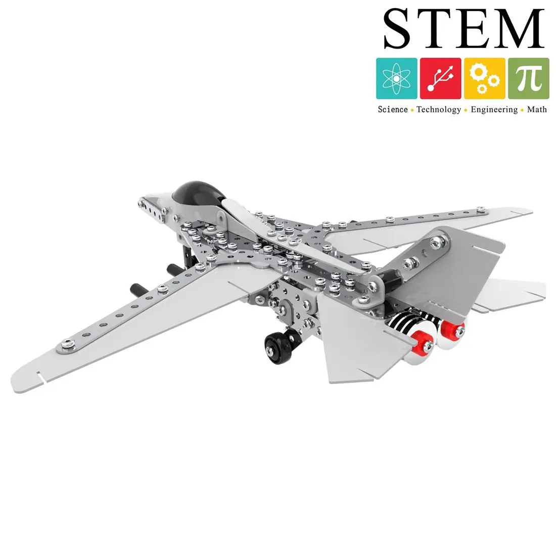 

NFSTRIKE 452Pcs Plane Helicopter Model DIY Stainless Steel Metal Assembly Building Block Kit Steam Stem Toys for kids boys