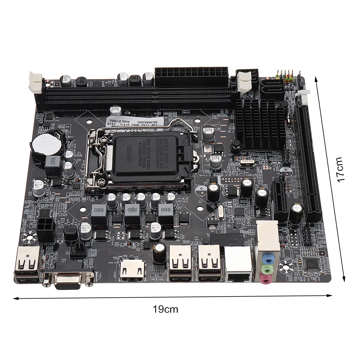 Цветная настольная материнская плата Micro ATX с двумя слотами DDR3 основная для Intel H61
