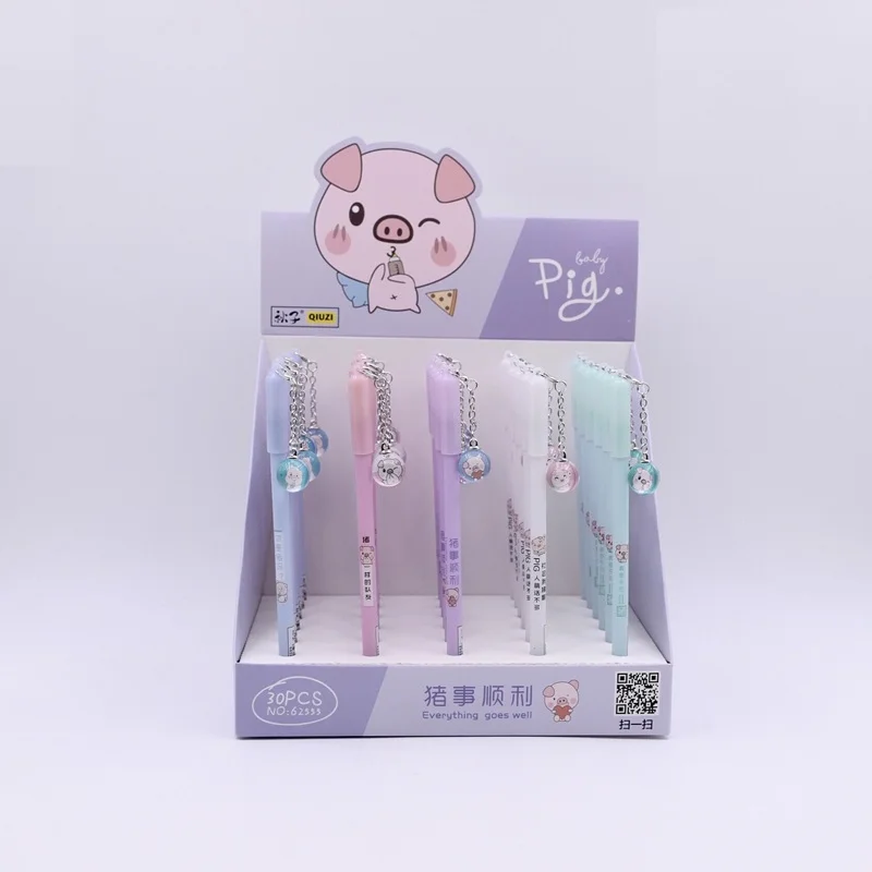 1X 0 5 мм черные чернила Kawaii Pig подвеска в виде бутылочки желаний гелевая ручка