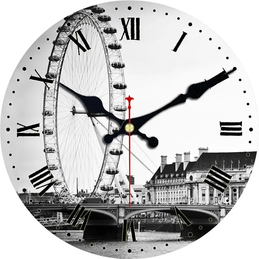Montre horloge murale déco chevaux sur fond bois – Chevaux Passion